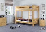 Erst-Holz Etagenbett f. Erwachsene 90×200 mit Rollrosten - 2
